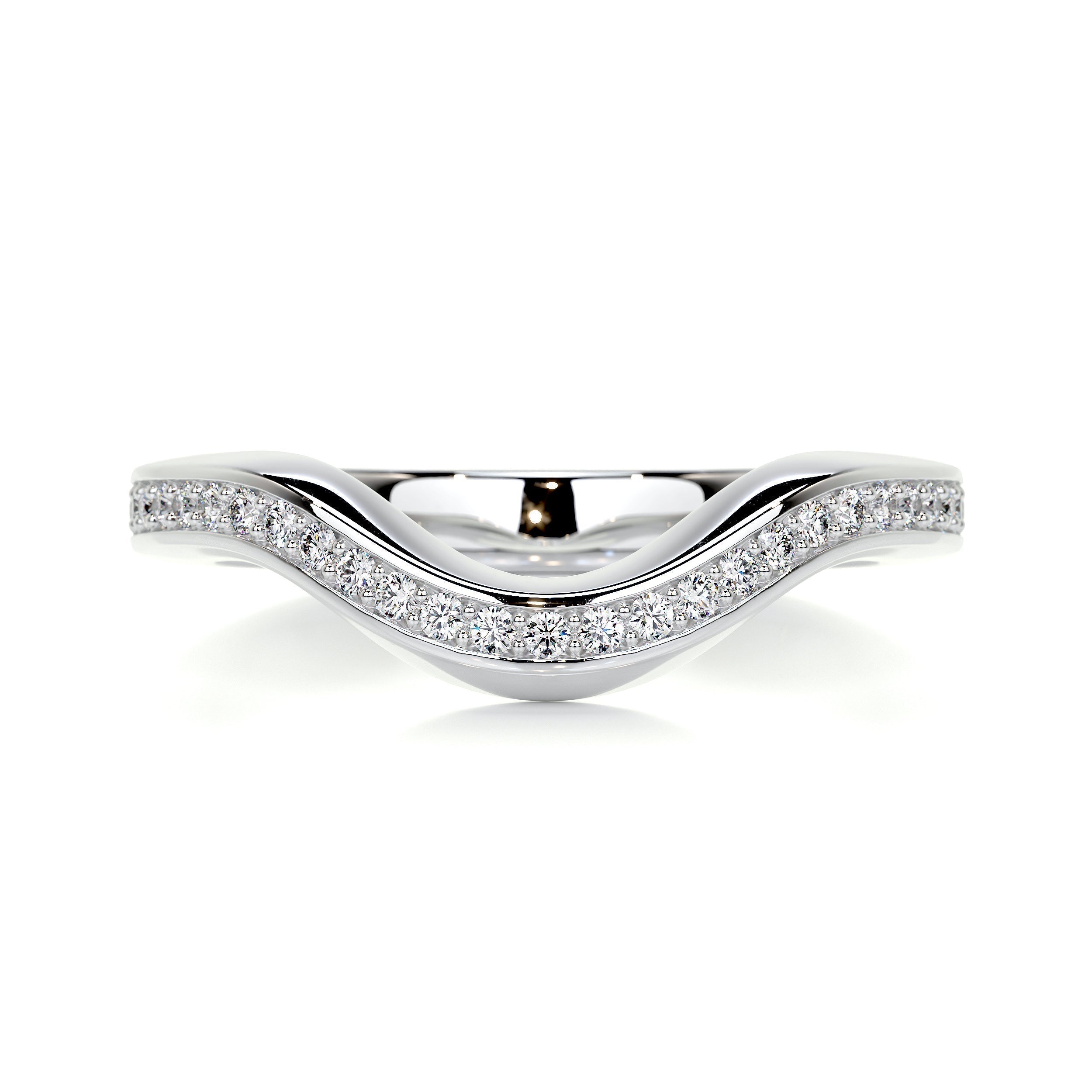 0.3 CT Round Curved Lab Grown Diamond Wedding Band