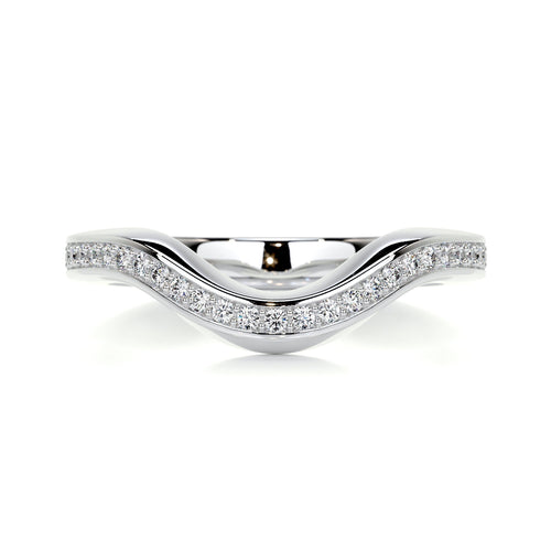 0.3 CT Round Curved Lab Grown Diamond Wedding Band