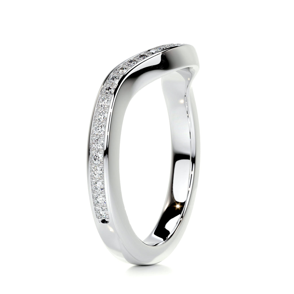 0.3 CT Round Curved Lab Grown Diamond Wedding Band