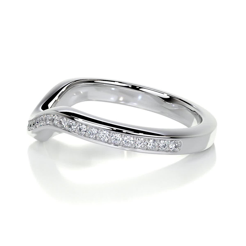 0.3 CT Round Curved Lab Grown Diamond Wedding Band