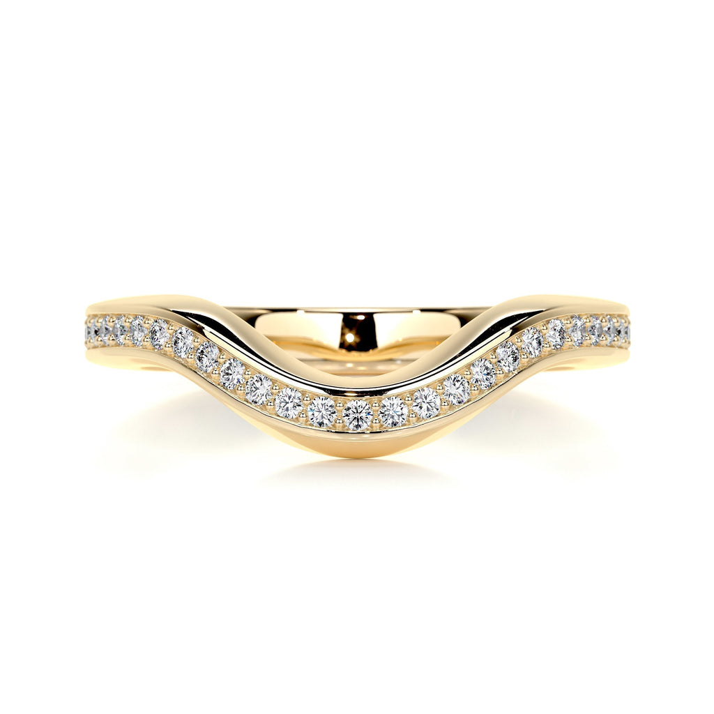 0.3 CT Round Curved Lab Grown Diamond Wedding Band