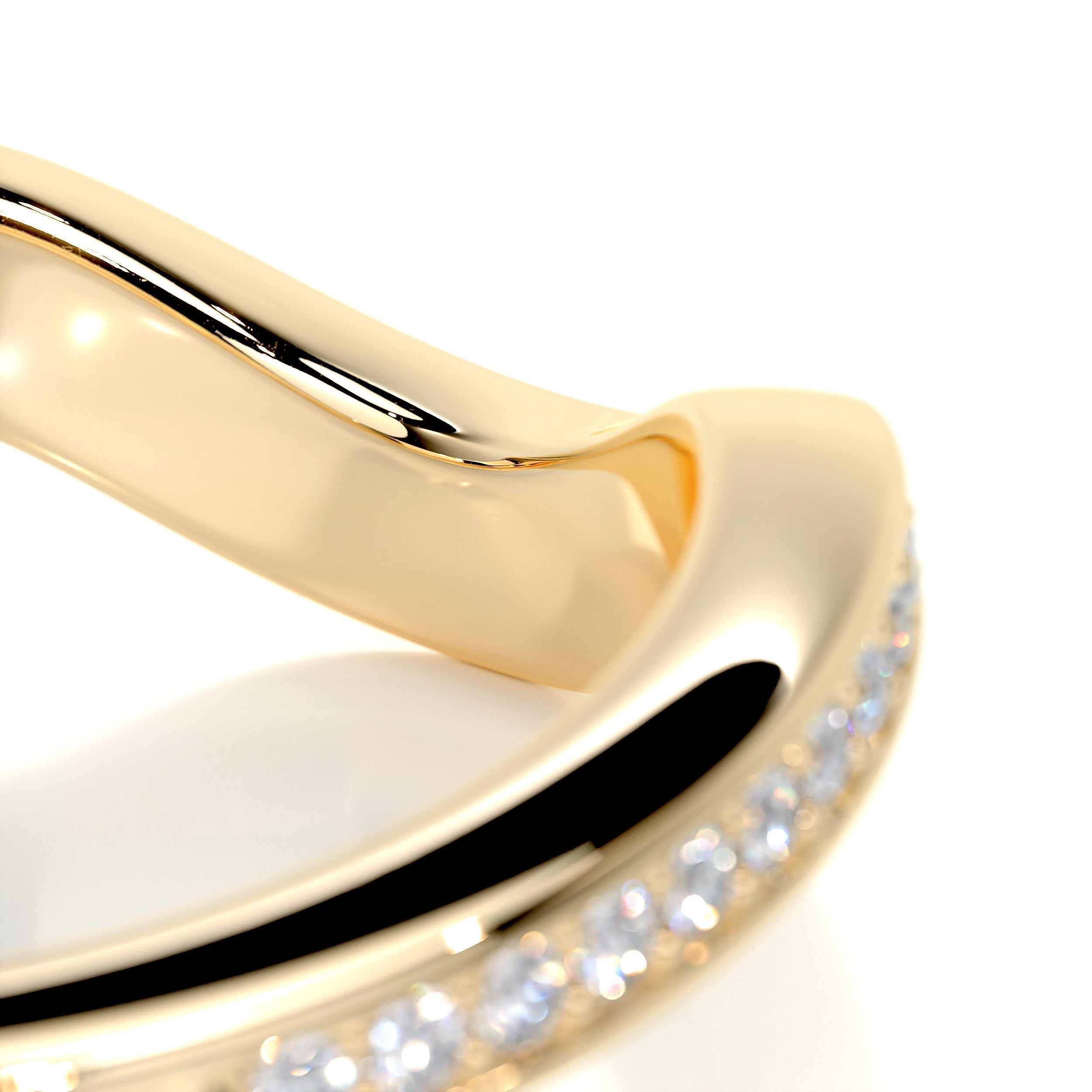 0.3 CT Round Curved Lab Grown Diamond Wedding Band