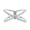 0.42 CT Round Criss Cross Lab Grown Diamond Wedding Band