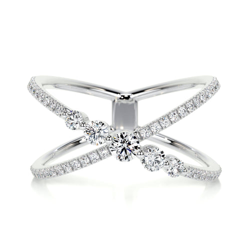 0.42 CT Round Criss Cross Lab Grown Diamond Wedding Band