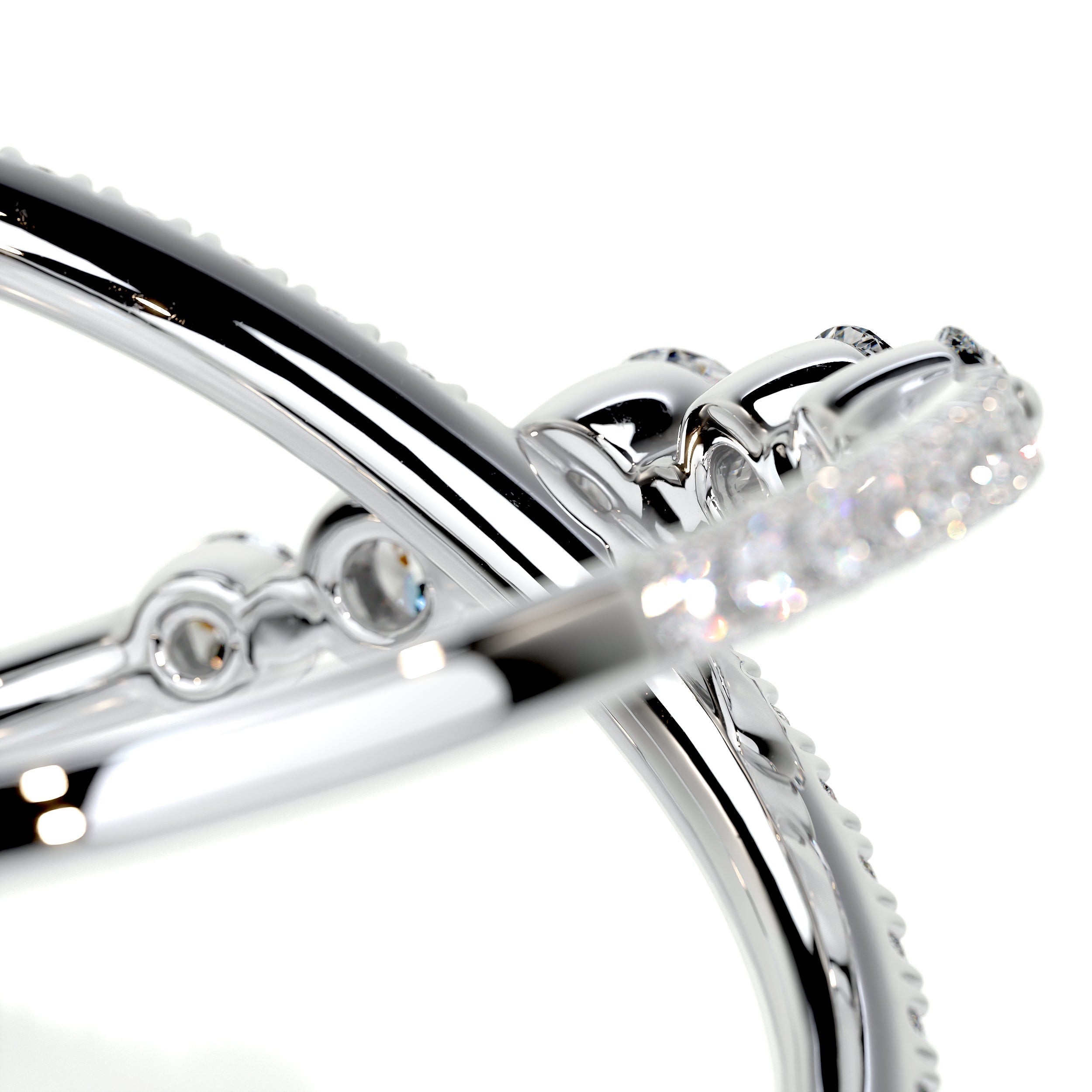 0.42 CT Round Criss Cross Lab Grown Diamond Wedding Band