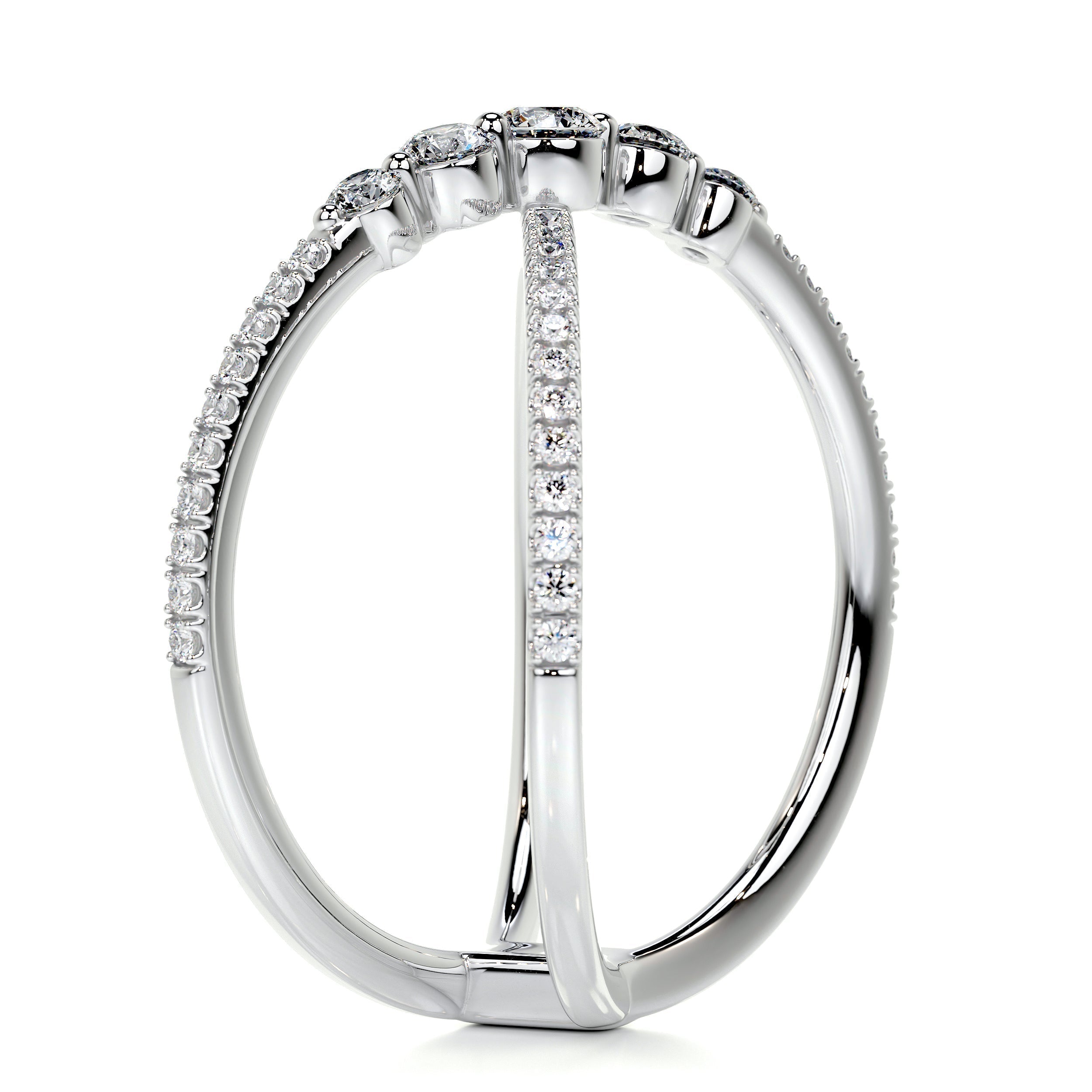 0.42 CT Round Criss Cross Lab Grown Diamond Wedding Band