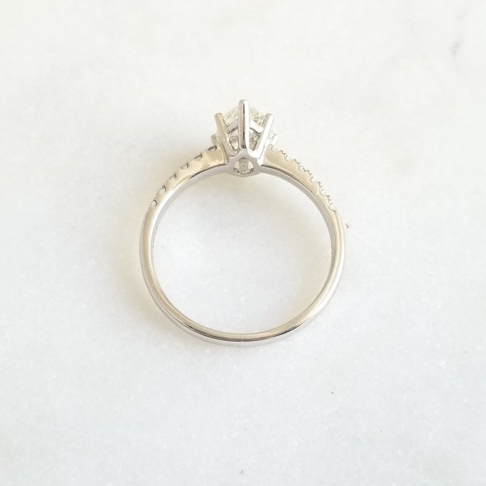 Pear Cut Pave Lab Grown Diamond Engagement Ring