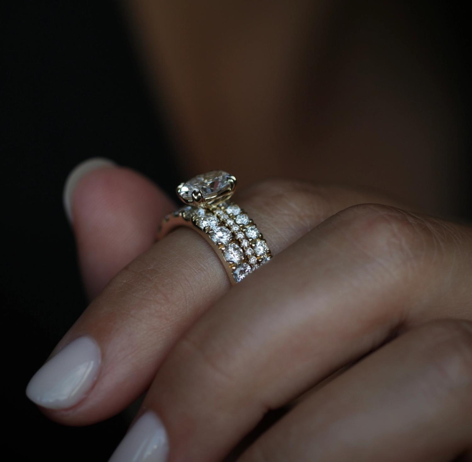0.55 CT Round Half Eternity Lab Grown Diamond Wedding Band