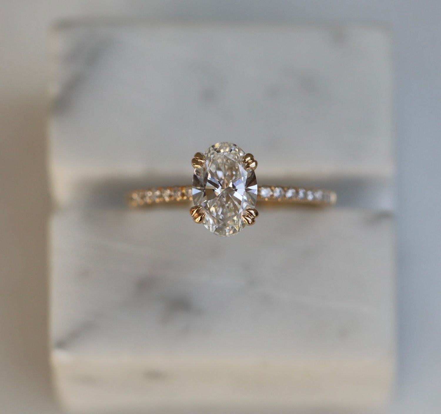 Oval Cut Pave Lab Grown Diamond Engagement Ring