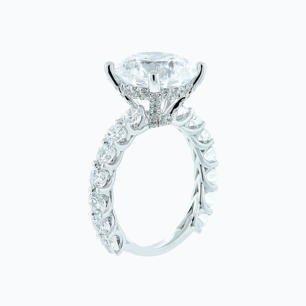 Round Pave Lab Grown Diamond Engagement Ring