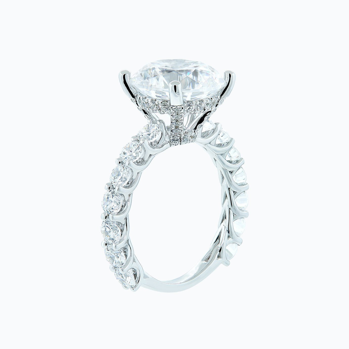 Round Pave Lab Grown Diamond Engagement Ring