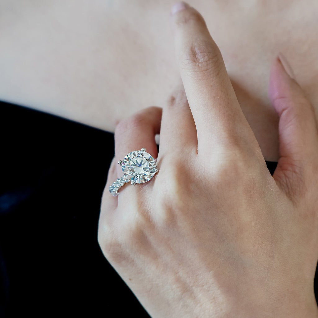 Round Pave Lab Grown Diamond Engagement Ring