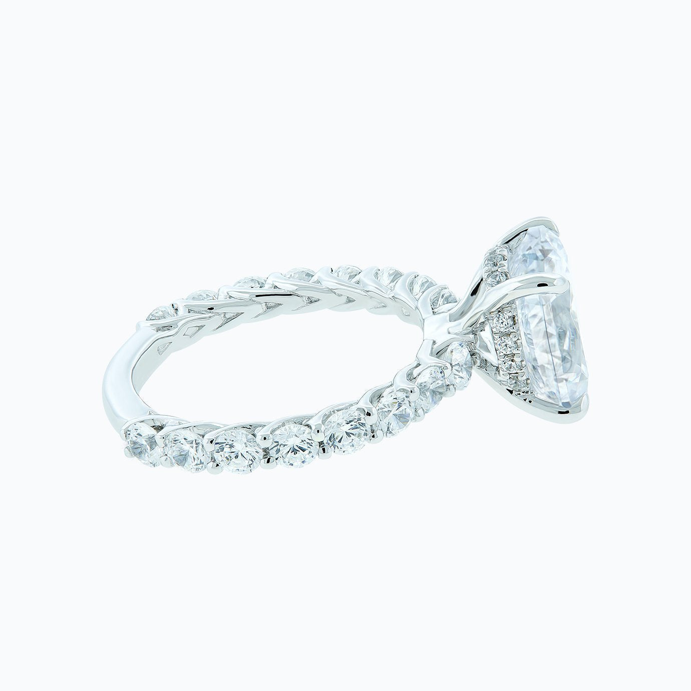 Oval Pave Lab Grown Diamond Engagement Ring