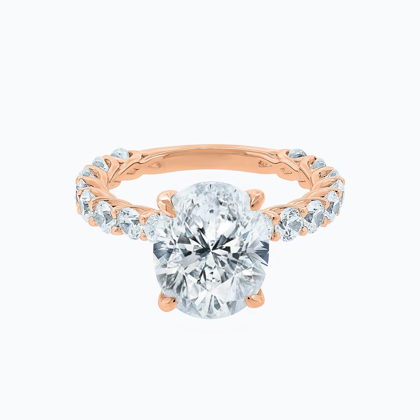 Oval Pave Lab Grown Diamond Engagement Ring