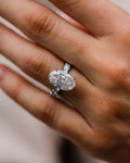 5.10 CT Oval Cut Hidden Halo Moissanite Engagement Ring 1
