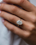4.25 CT Oval Moissanite Ring Featuring Hidden Halo Style 1