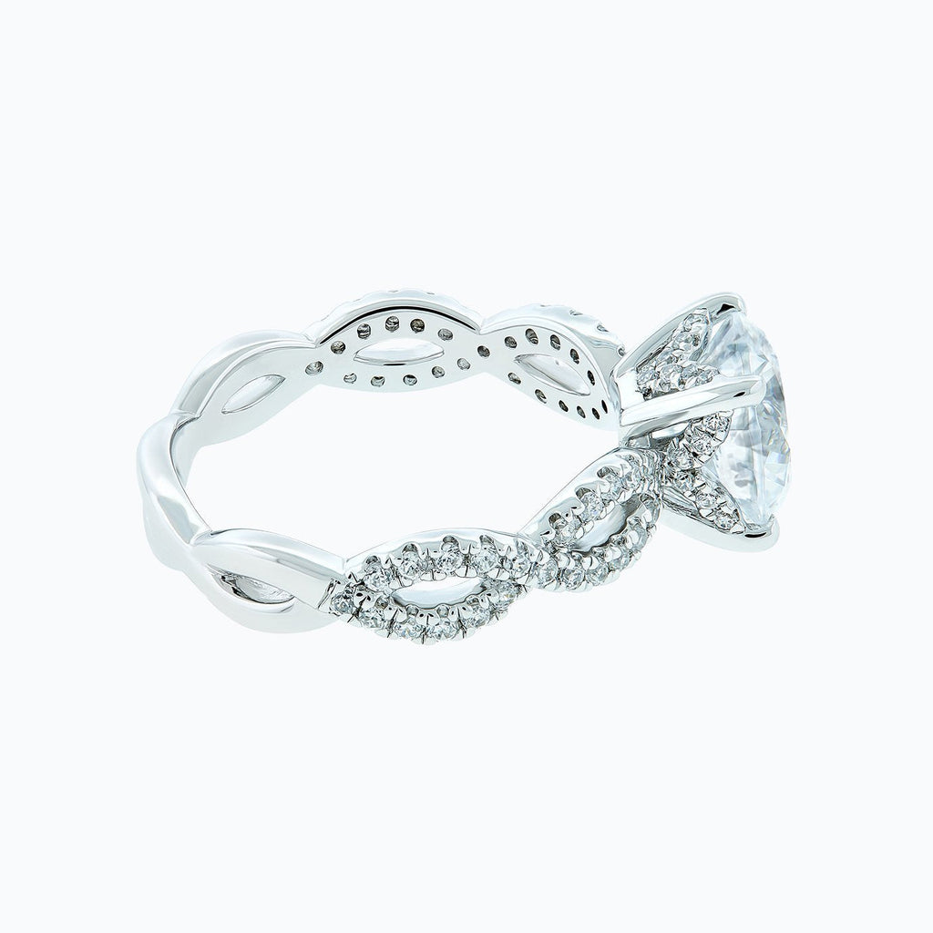 Round Criss - Cross Pave Lab Grown Diamond Engagement Ring