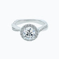 Round Halo & Twisted Pave Lab Grown Diamond Engagement Ring
