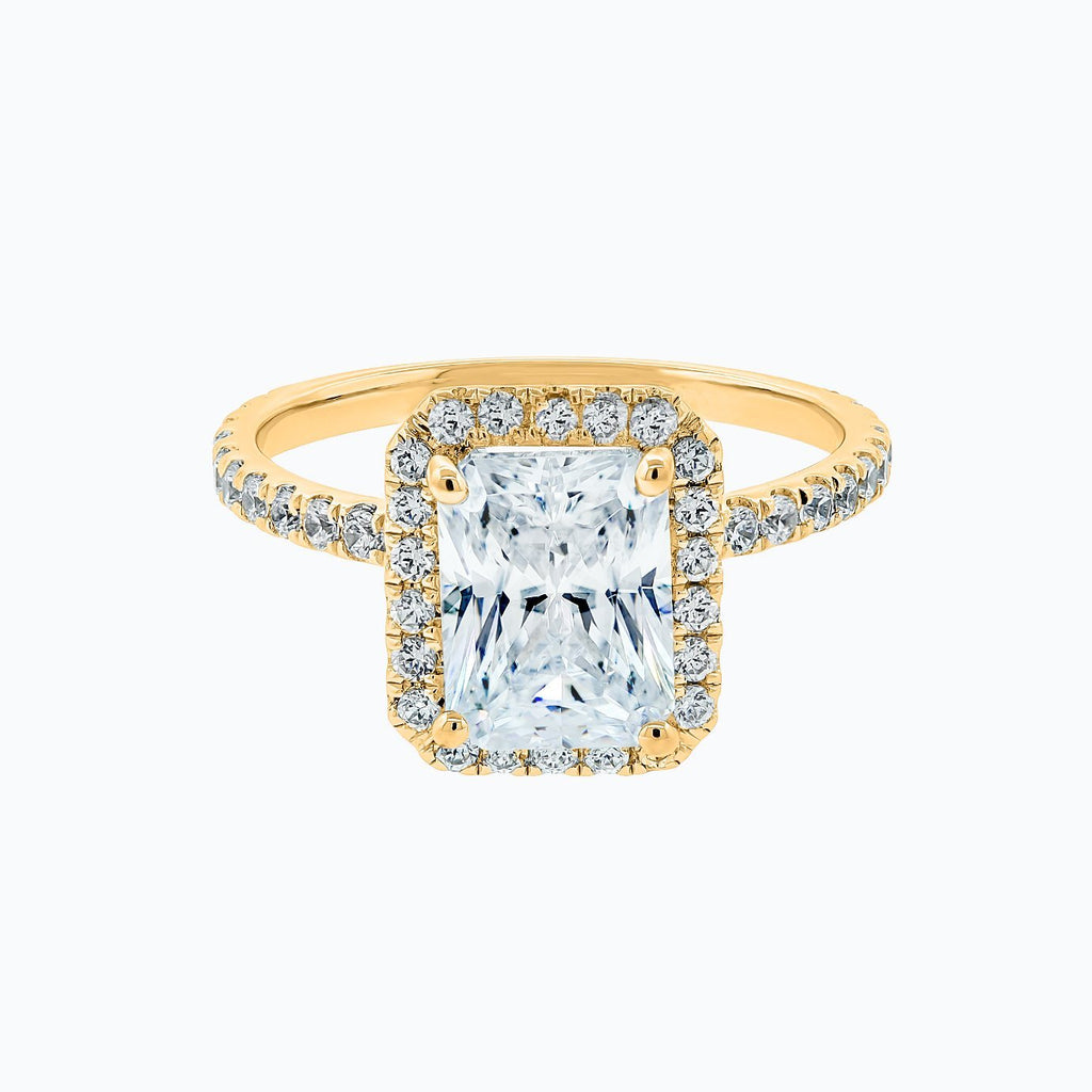 Radiant Halo & Pave Lab Grown Diamond Engagement Ring