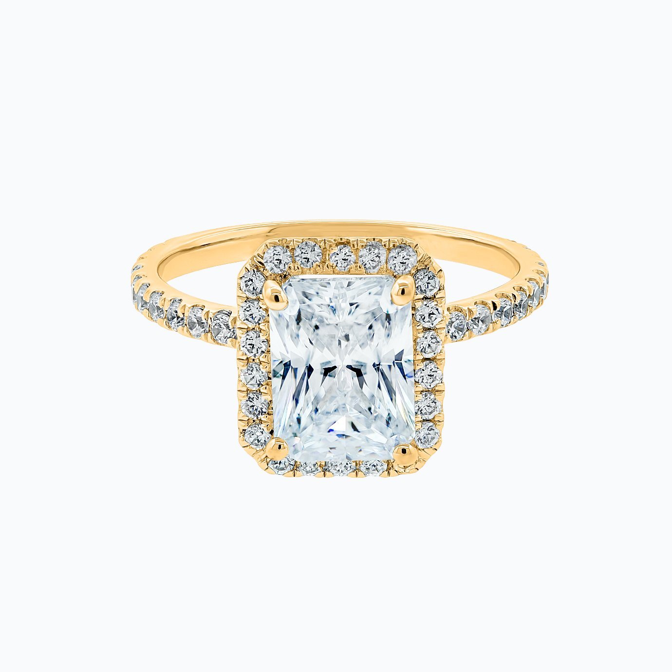 Radiant Halo & Pave Lab Grown Diamond Engagement Ring