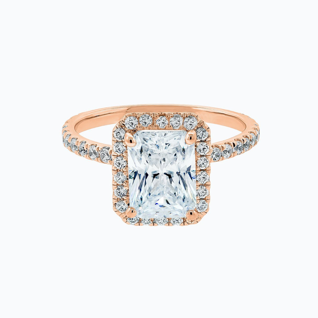 Radiant Halo & Pave Lab Grown Diamond Engagement Ring