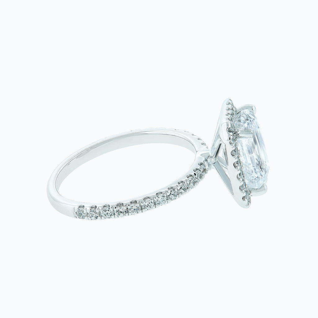 Radiant Halo & Pave Lab Grown Diamond Engagement Ring