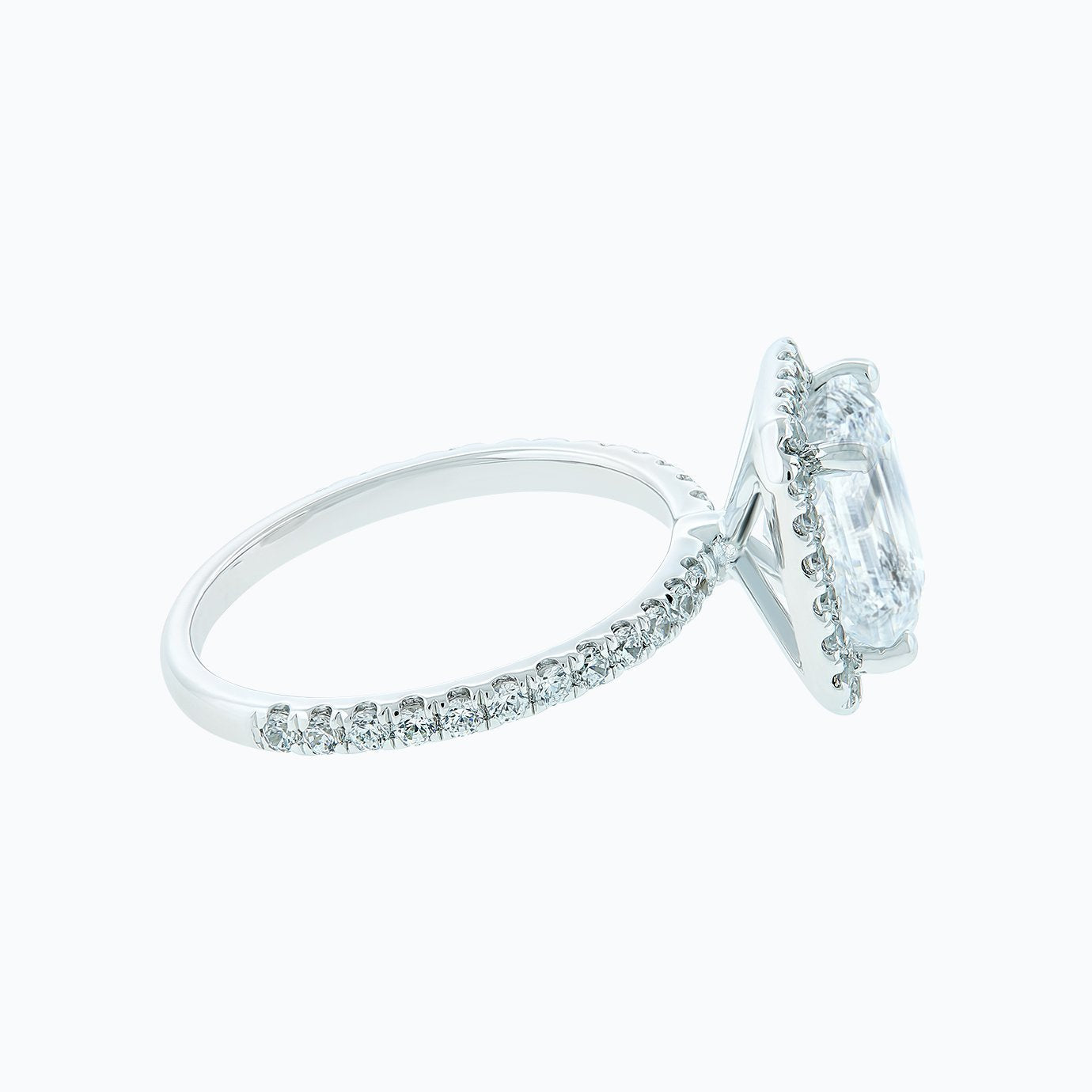 Radiant Halo & Pave Lab Grown Diamond Engagement Ring