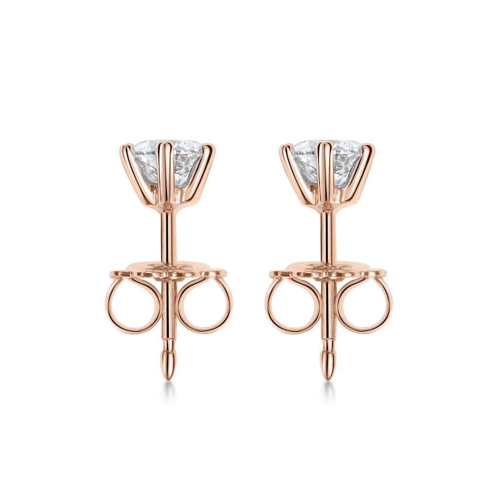 0.5 CT Round Solitaire Lab Grown Diamond Earrings