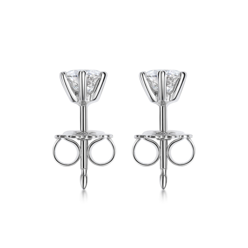 0.5 CT Round Solitaire Lab Grown Diamond Earrings