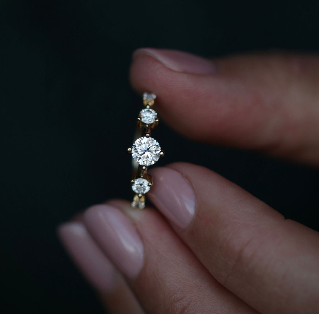 0.80 CT Round Dainty Lab Grown Diamond Wedding Band