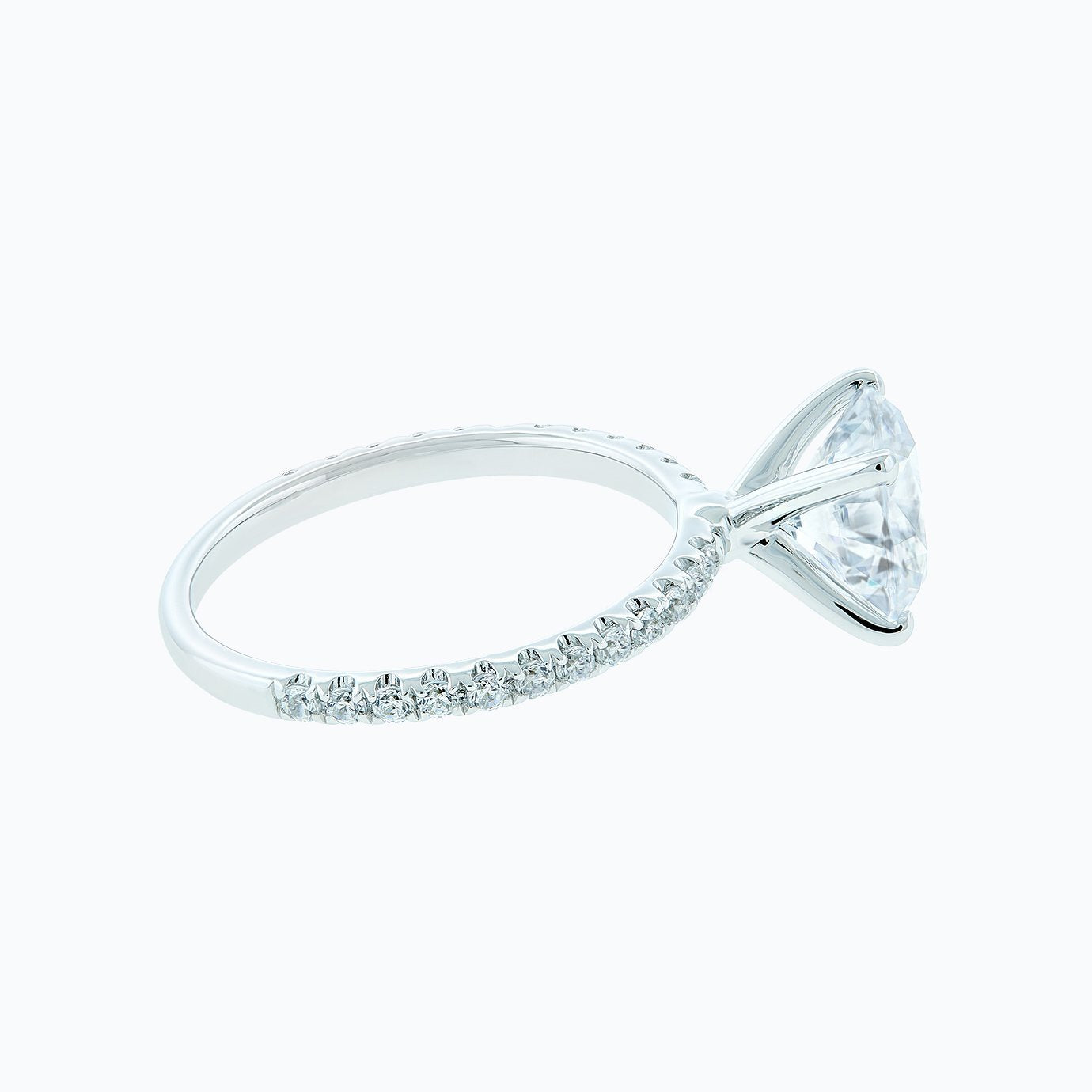 Round Cut Pave Lab Grown Engagement Ring