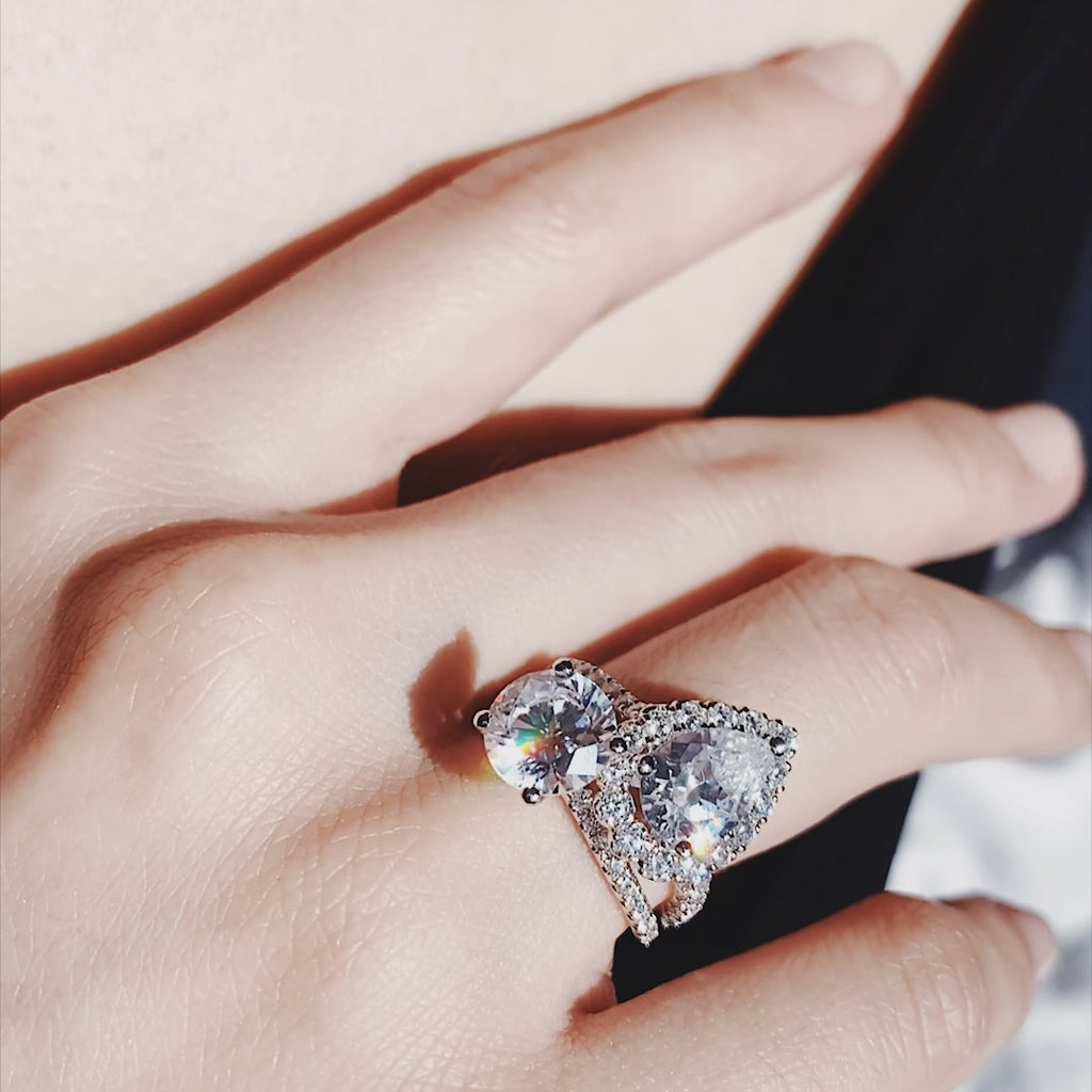 Round Cut Pave Lab Grown Engagement Ring