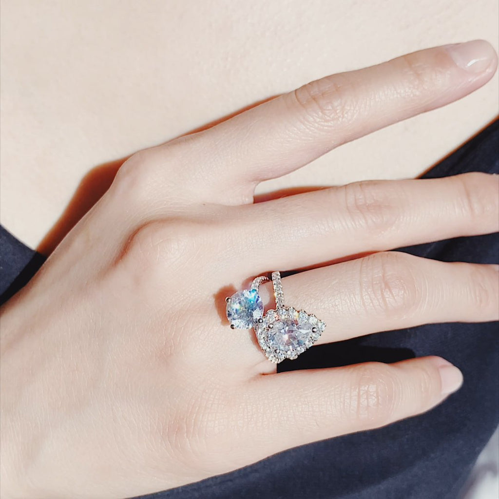 Round Cut Pave Lab Grown Engagement Ring