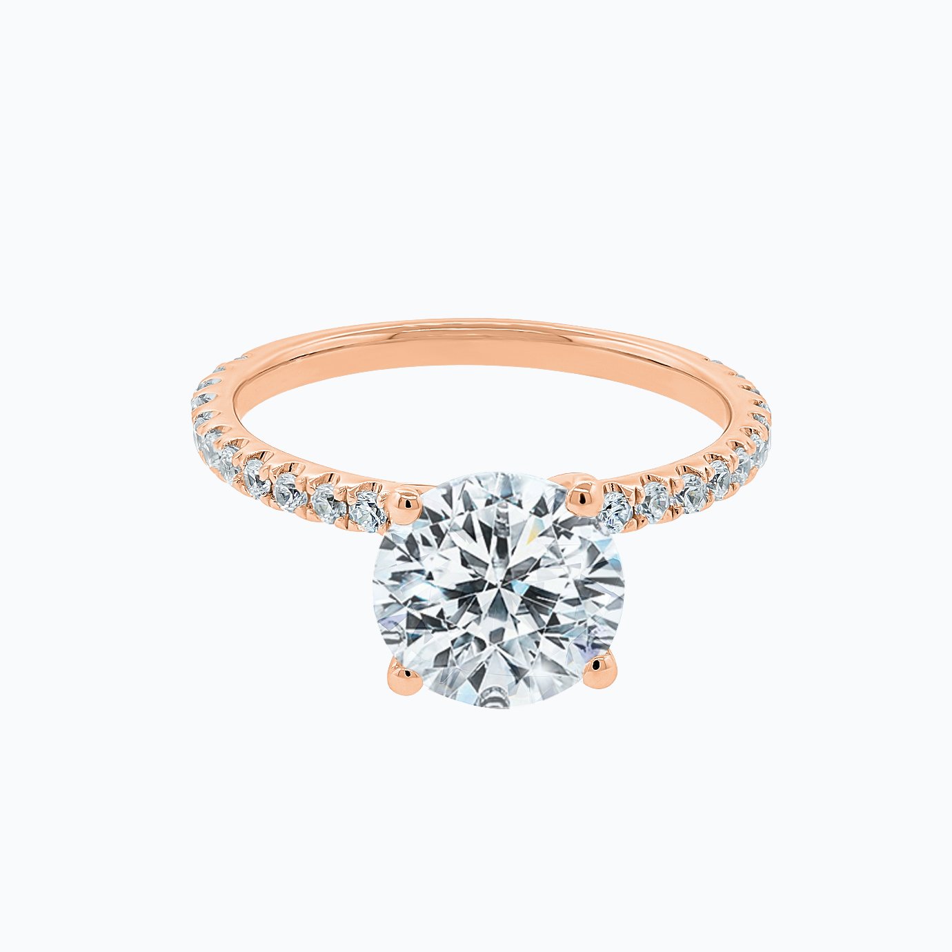 Round Cut Pave Lab Grown Engagement Ring