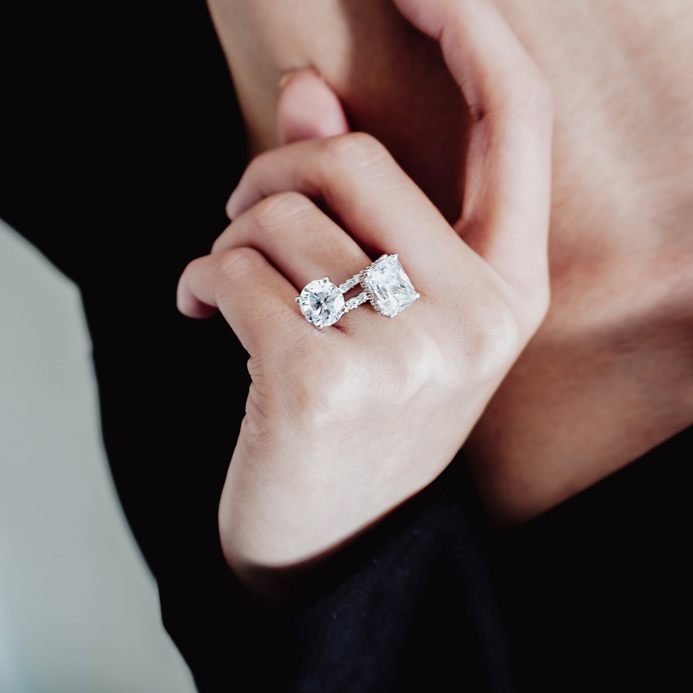 Round Cut Pave Lab Grown Engagement Ring