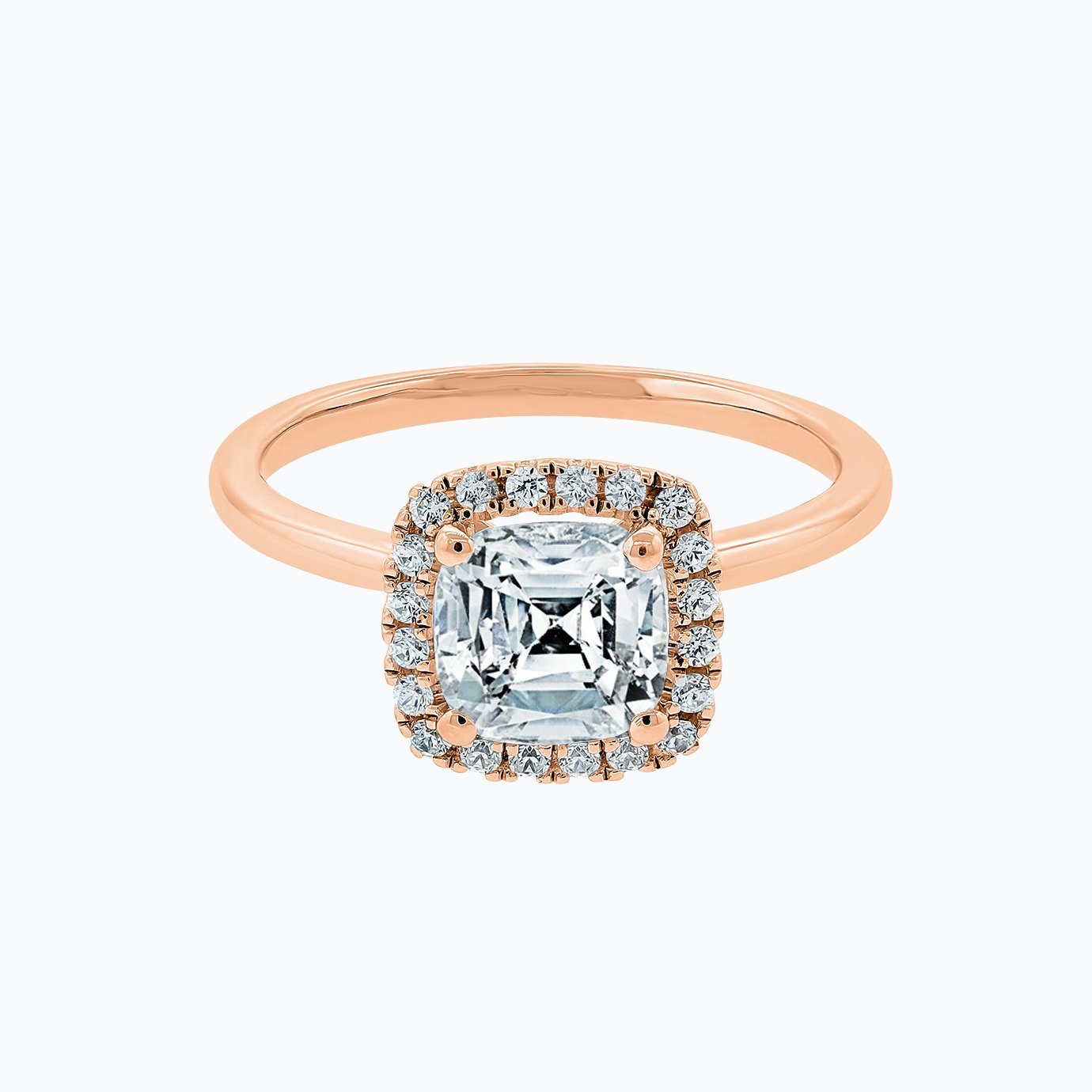 Cushion Halo Lab Grown Diamond Engagement Ring