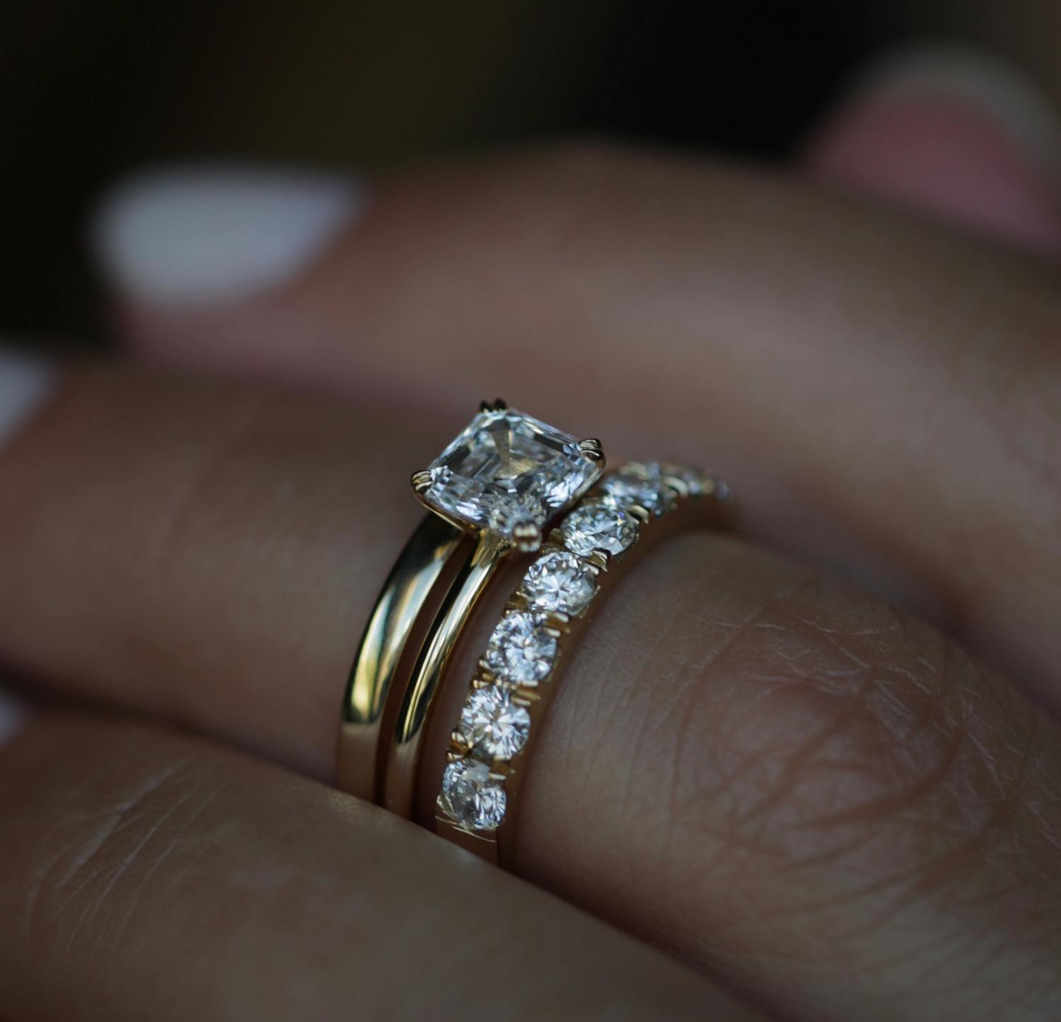 1.10 CT Round Lab Grown Diamond Wedding Band