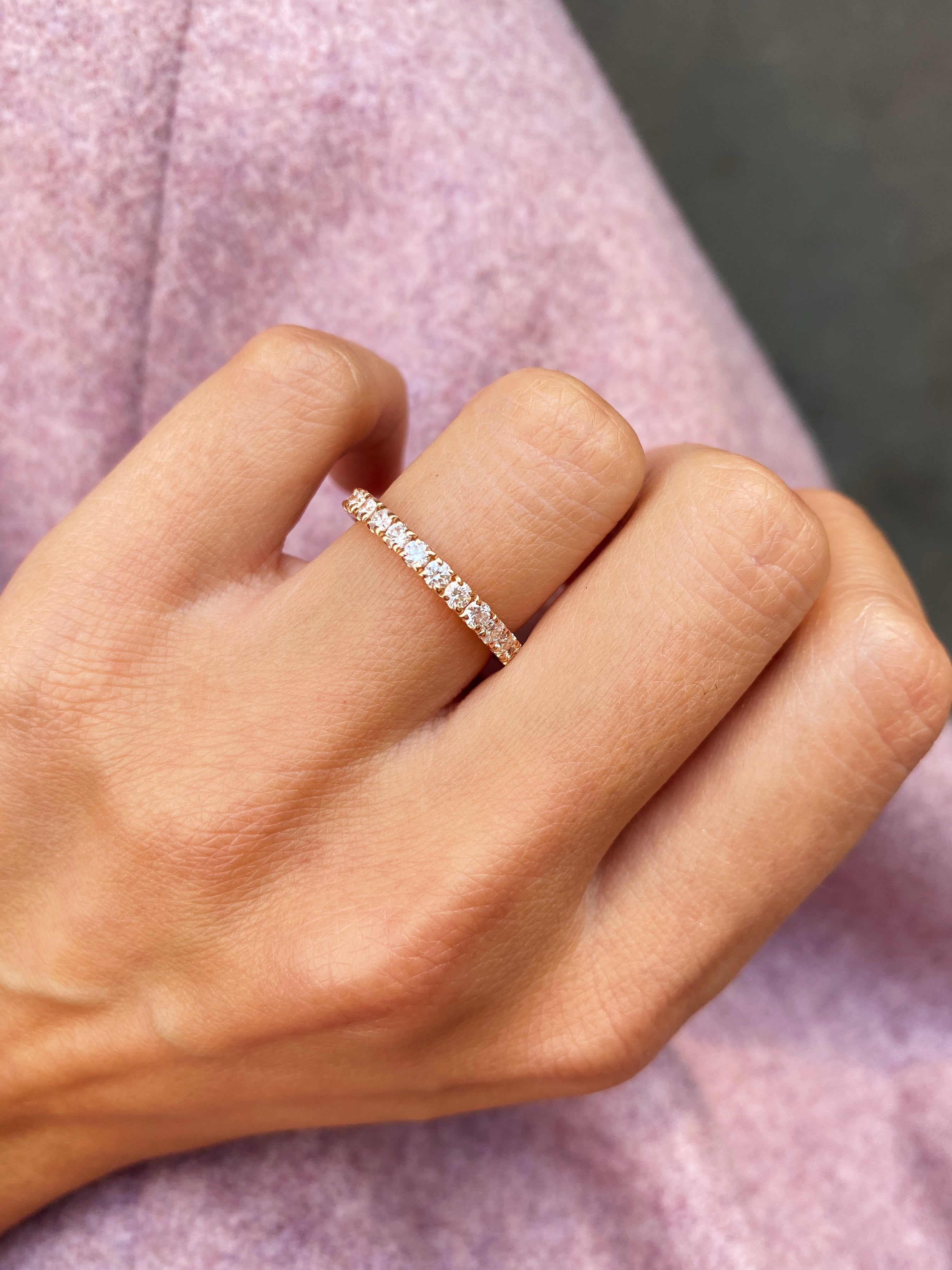 0.7 CT Round Full Eternity Lab Grown Diamond Wedding Band