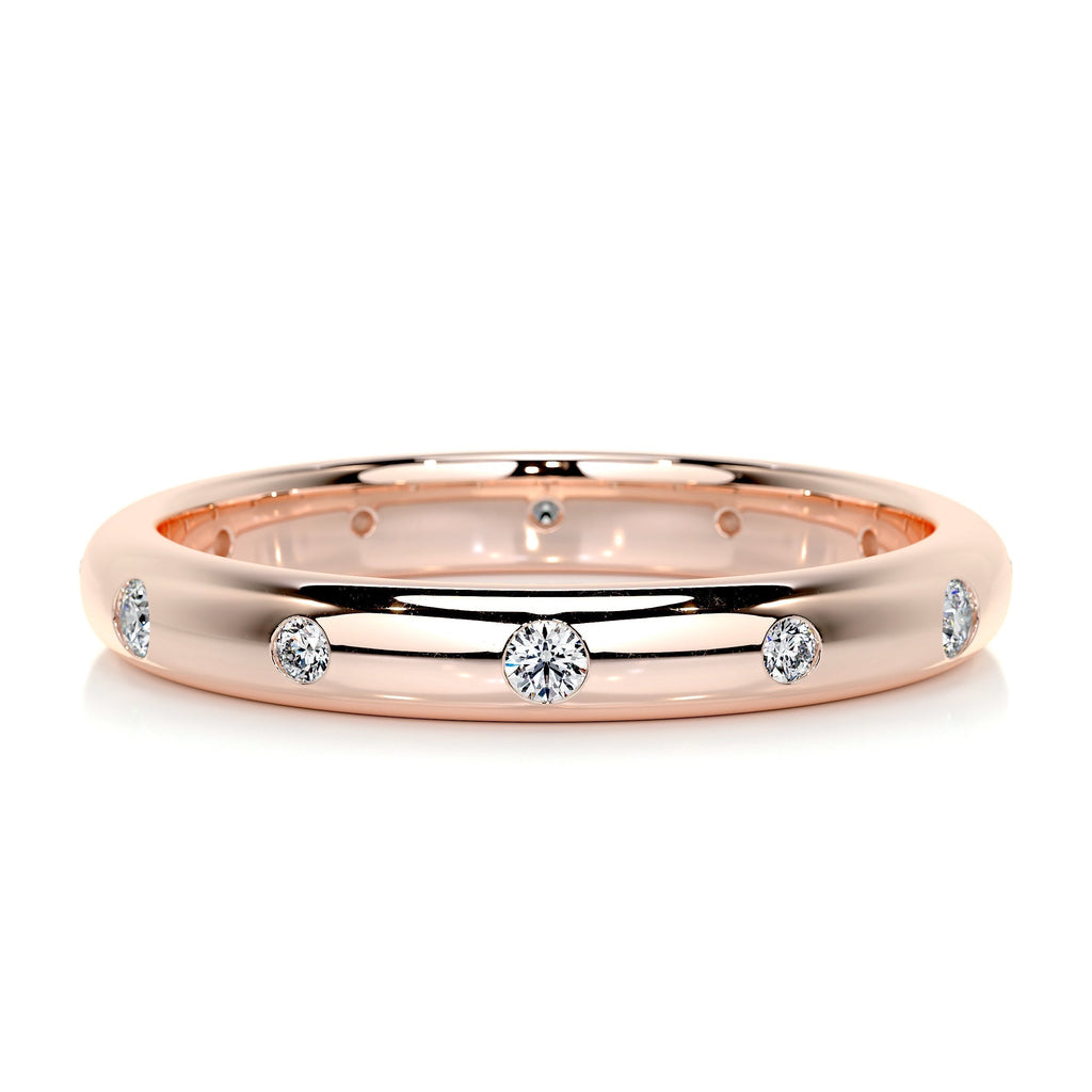 0.18 CT Round Flush Setting Lab Grown Diamond Wedding Band