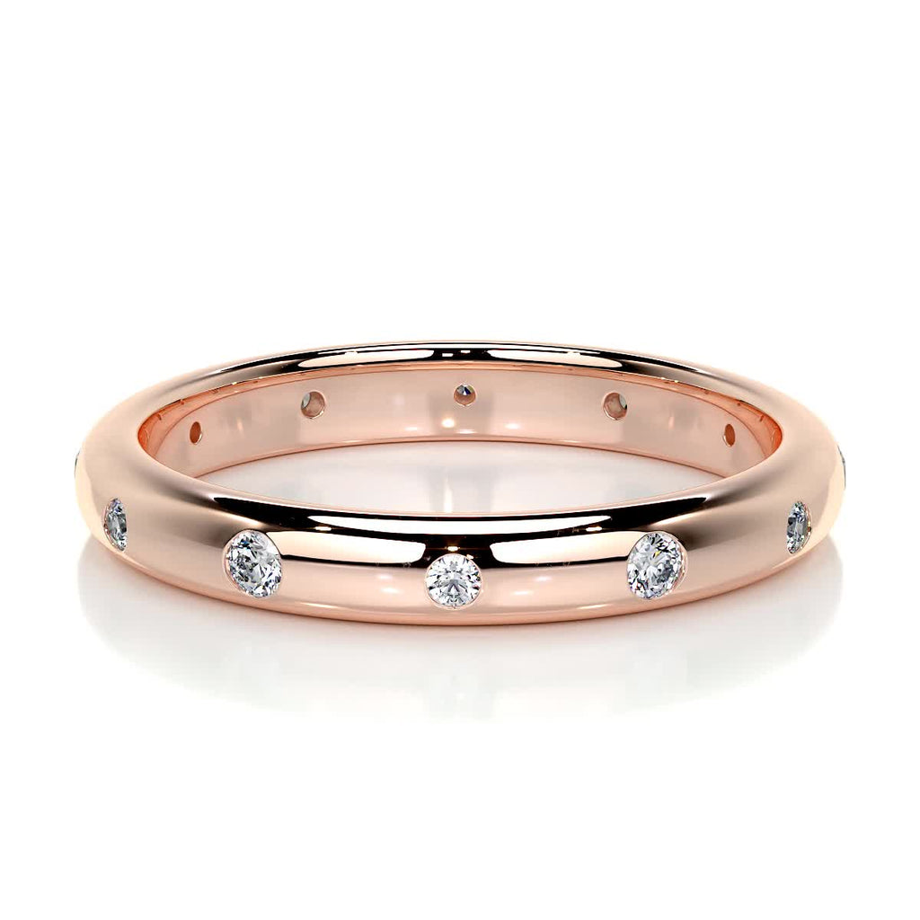 0.18 CT Round Flush Setting Lab Grown Diamond Wedding Band