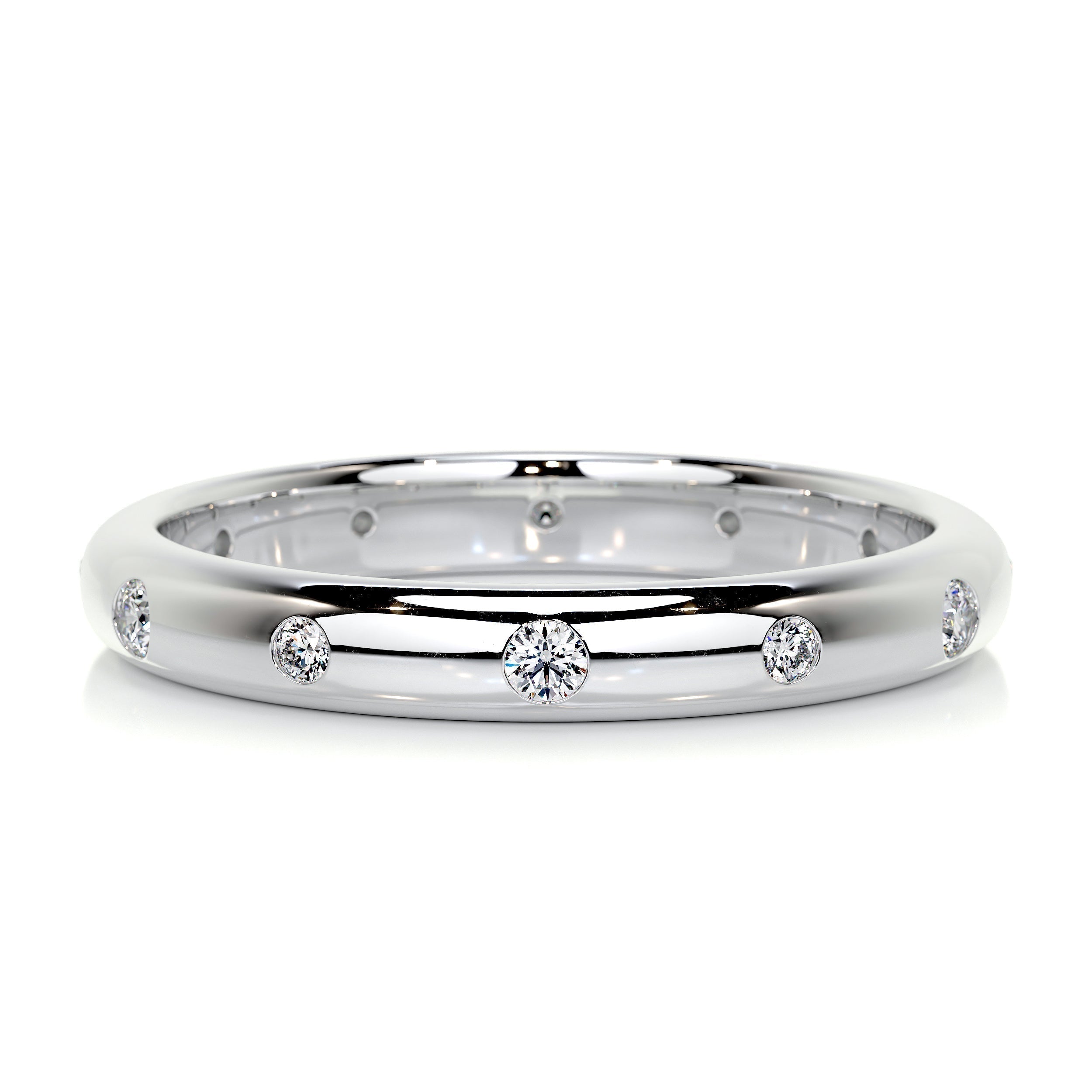0.18 CT Round Flush Setting Lab Grown Diamond Wedding Band