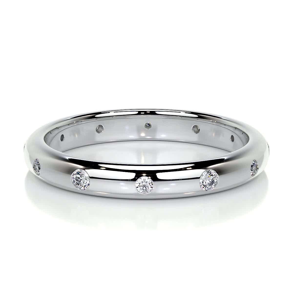 0.18 CT Round Flush Setting Lab Grown Diamond Wedding Band