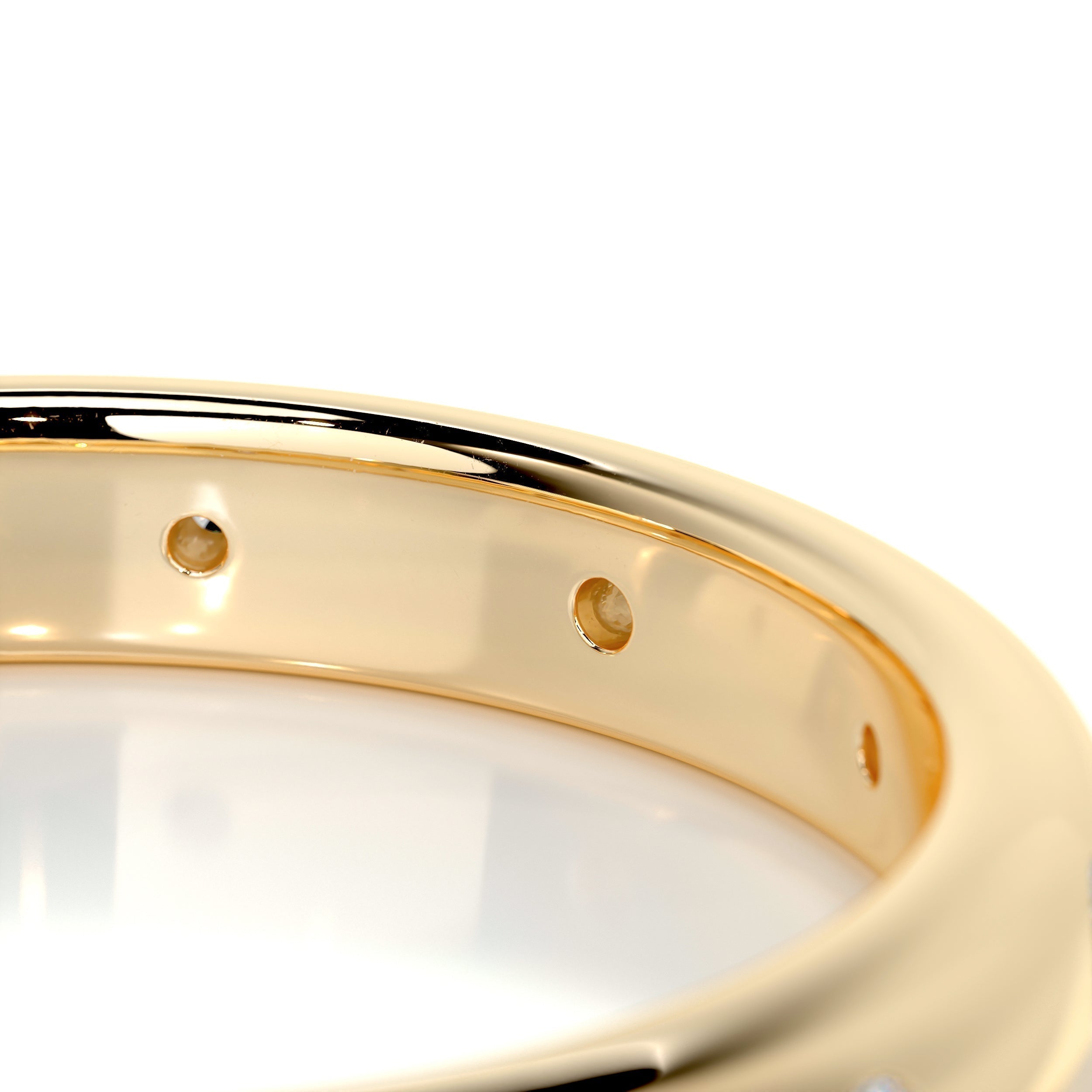 0.18 CT Round Flush Setting Lab Grown Diamond Wedding Band