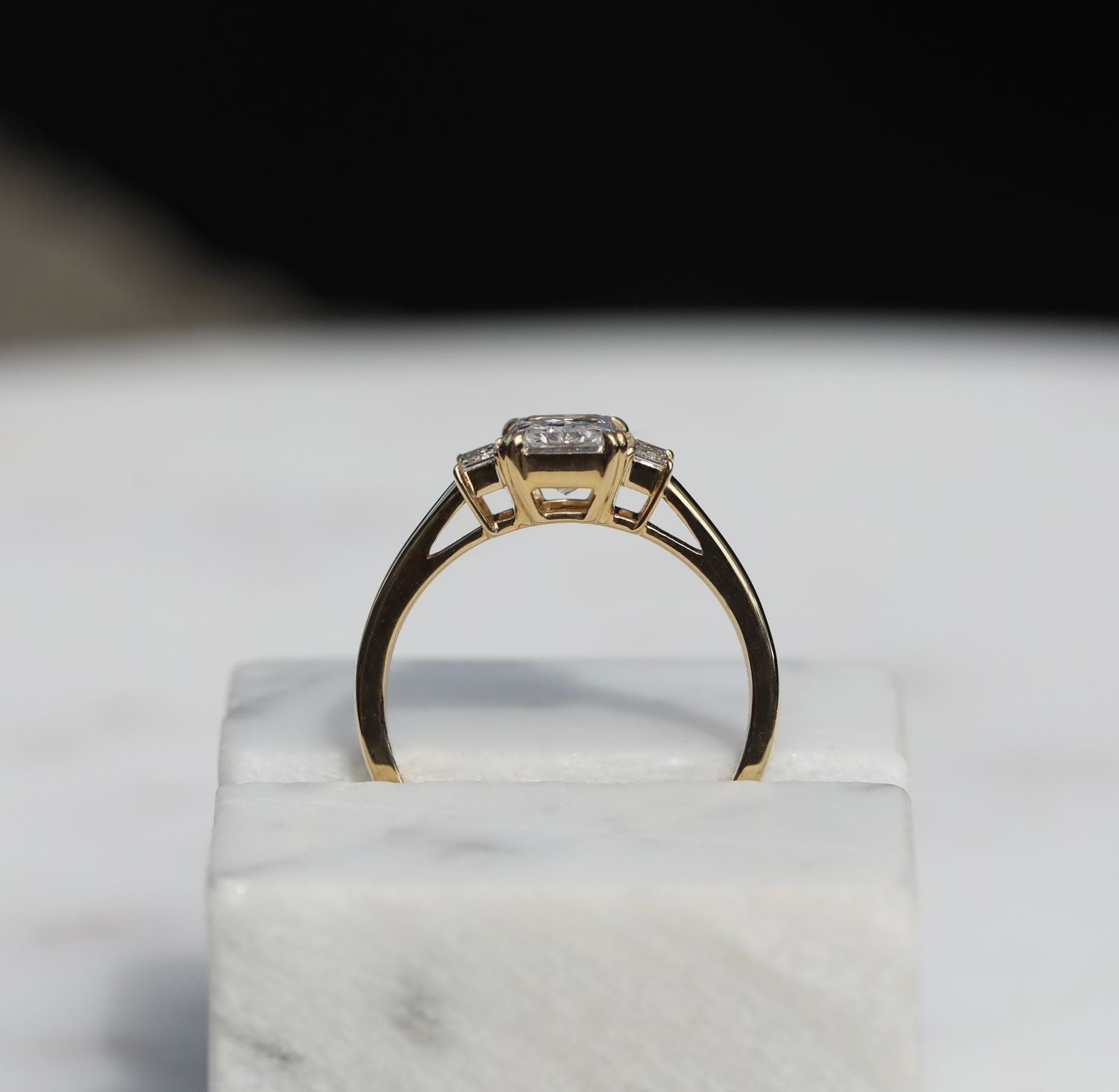 1.18 CT Radiant Three Stones Lab Grown Diamond Engagement Ring