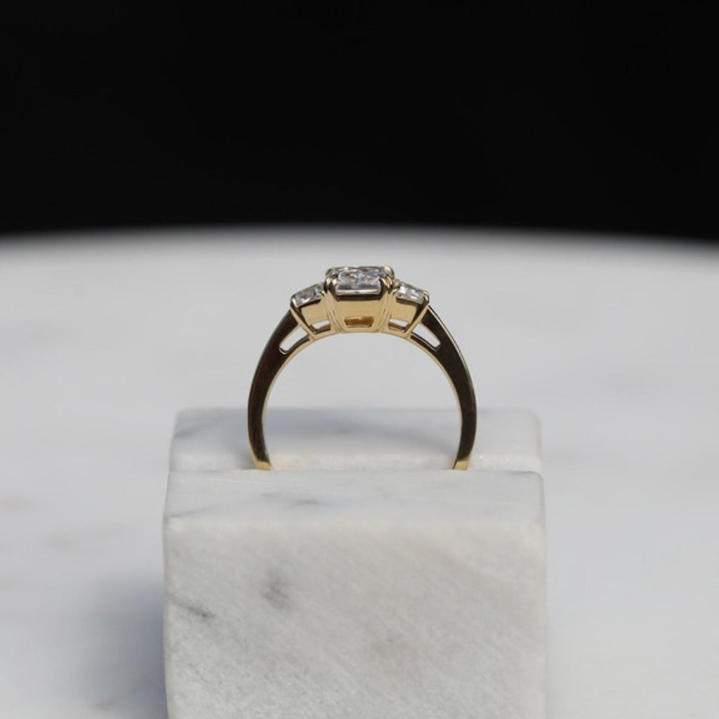 1.50 CT Radiant Three Stones Lab Grown Diamond Diamond Engagement Ring