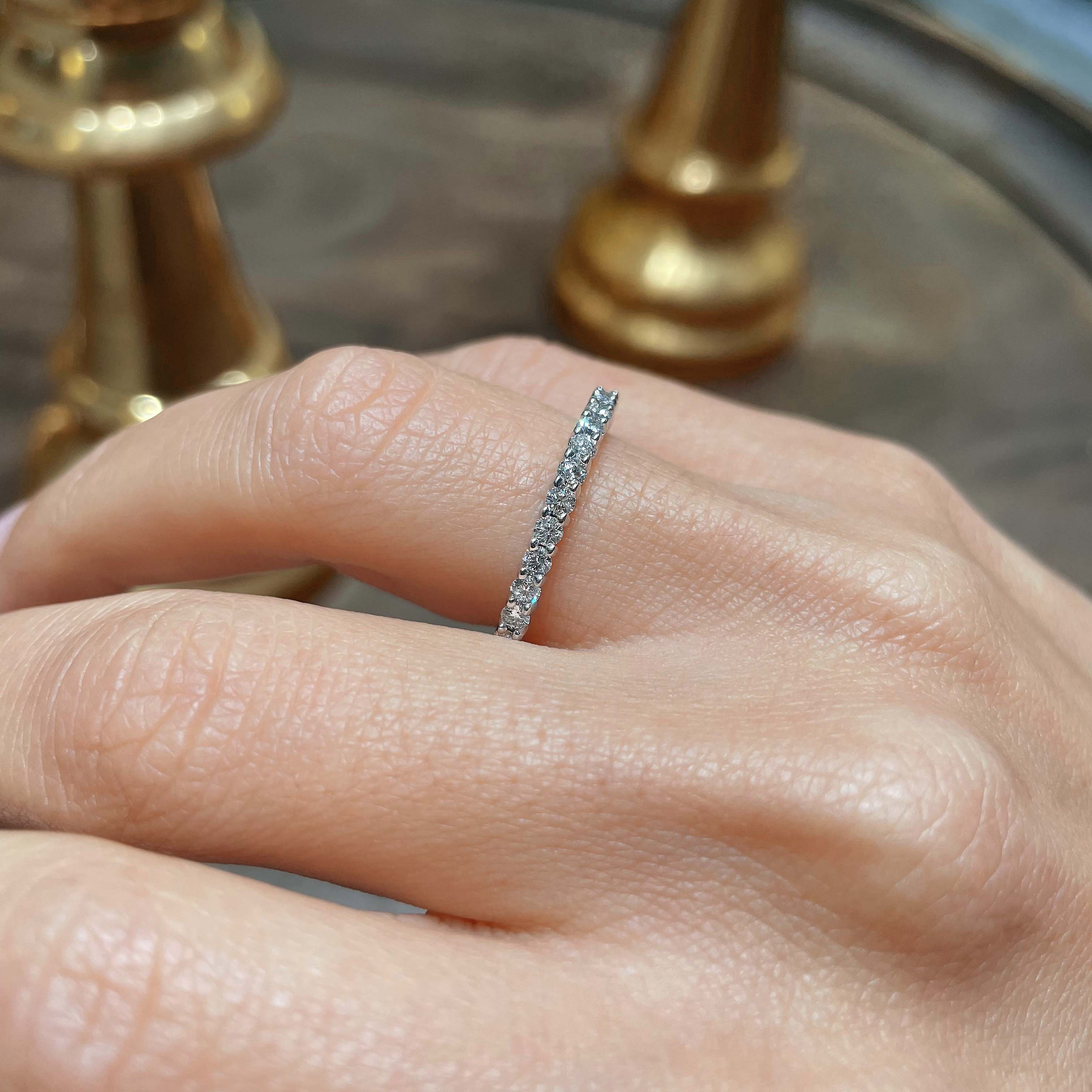 0.9 CT Round Full Eternity Lab Grown Diamond Wedding Band