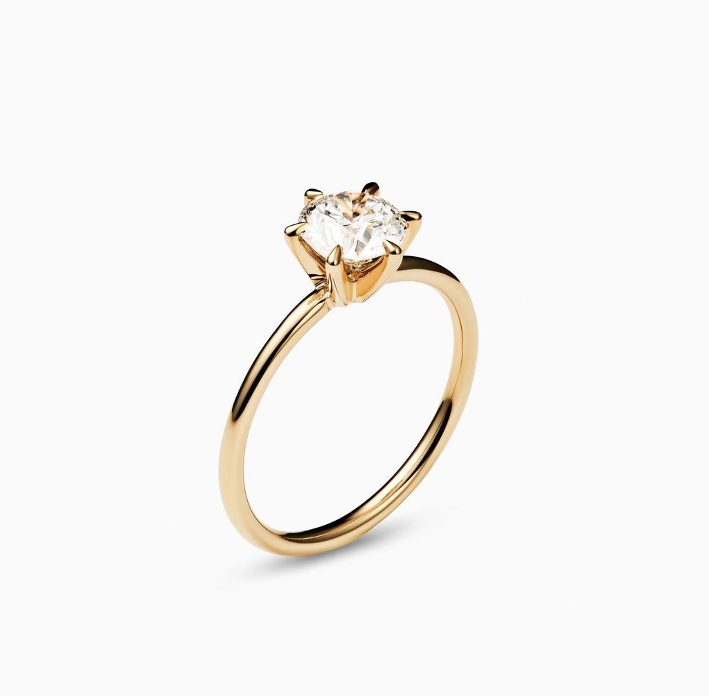 Round Solitaire Lab Grown Diamond Diamond Engagement Ring