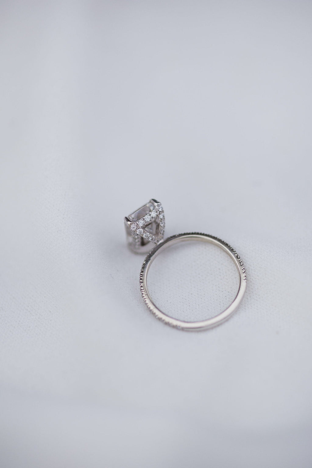 2.70 CT Radiant Solitaire Hidden Halo Pave Moissanite Engagement Ring 2