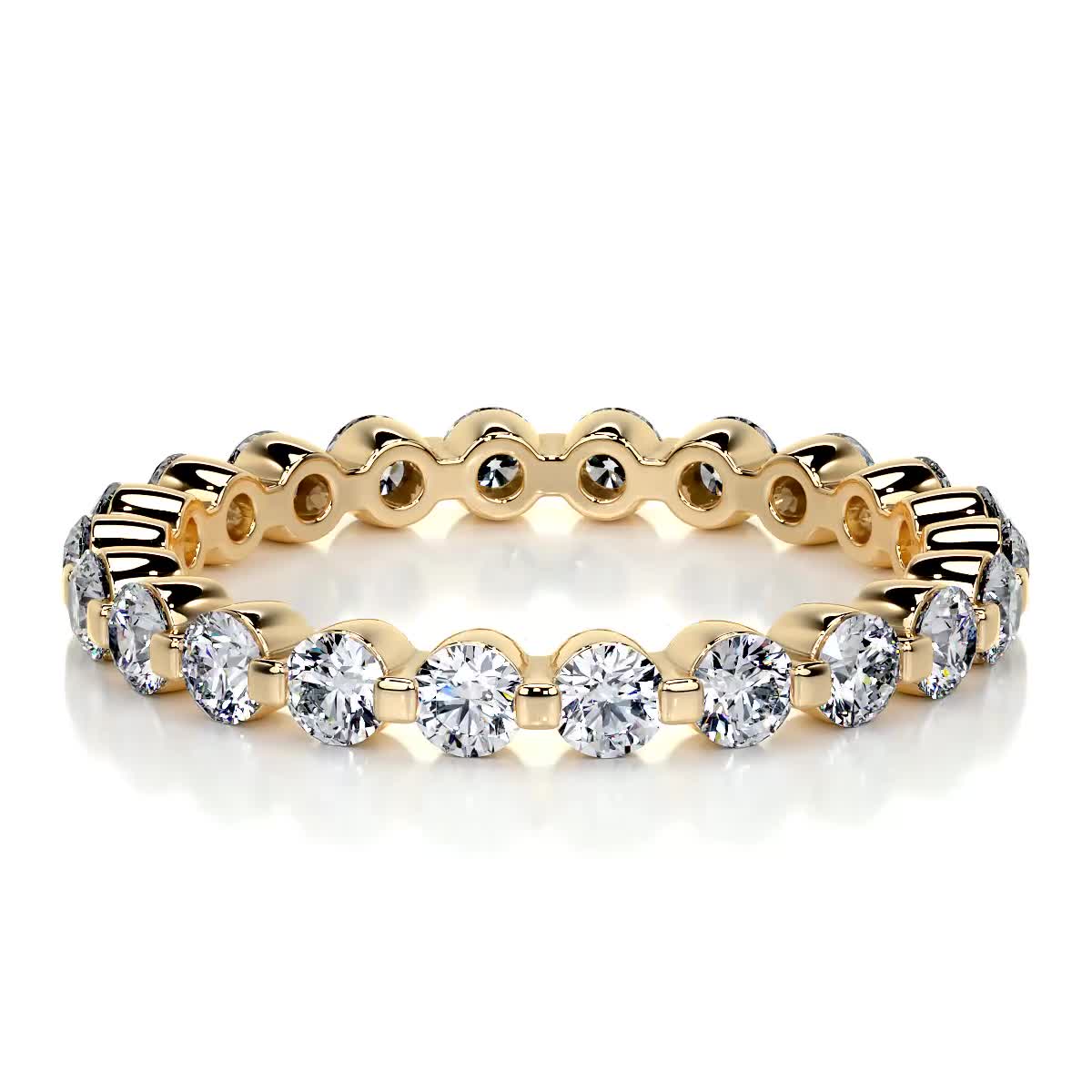 1 CT Round Full Eternity Lab Grown Diamond Wedding Band