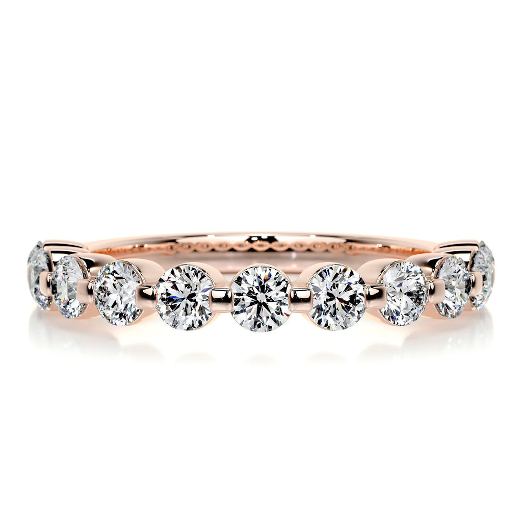 1 CT Round Half Eternity Lab Grown Diamond Wedding Band